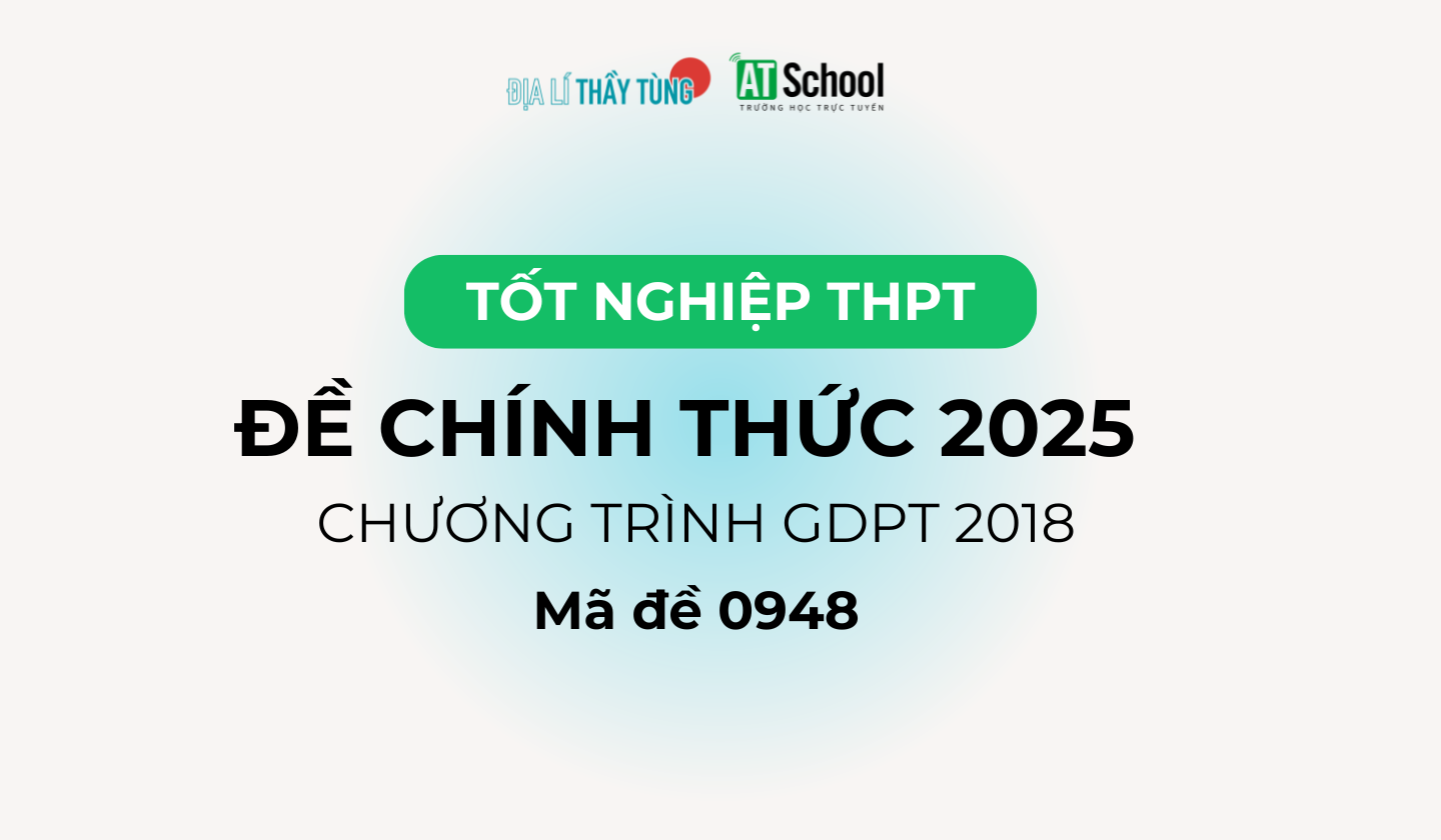 đề thi chính thức của Bộ GD&DT Kì thi tốt nghiệp THPT 2025 theo chương trình GDPT 2018 môn Địa lí mã 0948