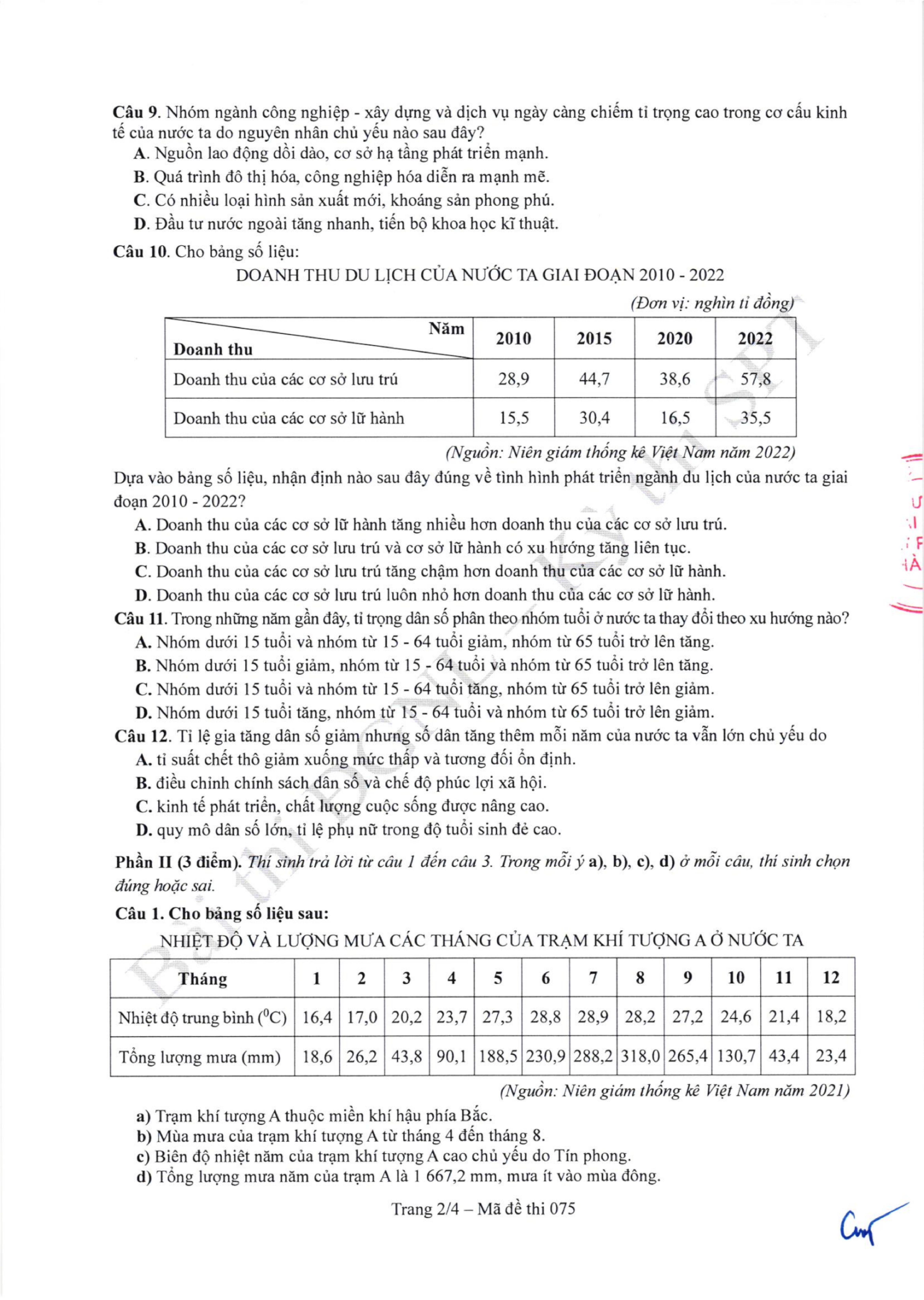 ĐỀ THAM KHẢO KÌ THI ĐÁNH GIÁ NĂNG LỰC SPT NĂM 2026 MÔN ĐỊA LÍ 