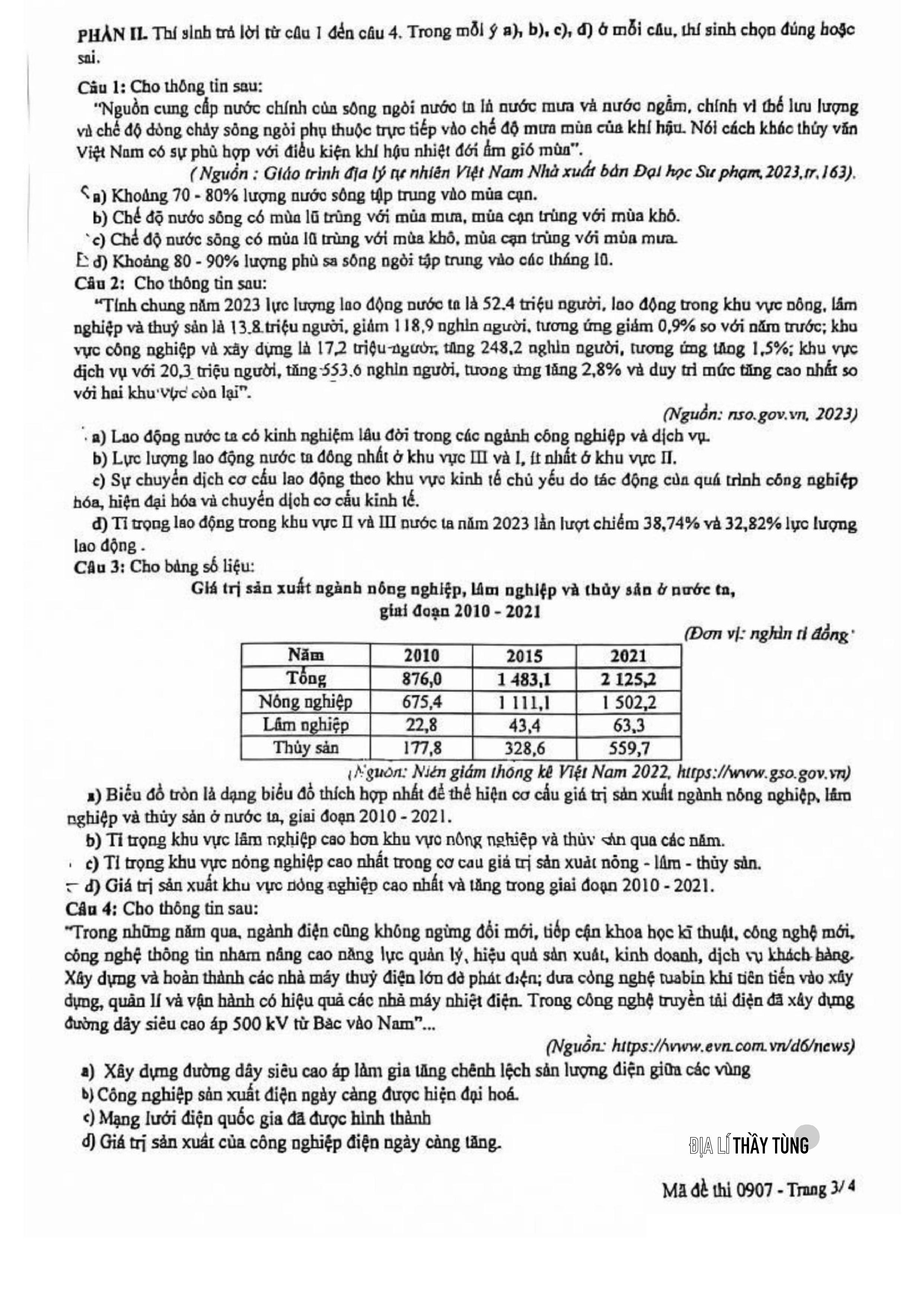 Đề thi Khảo sát chất lượng Cuối Học kì I môn Địa lí của sở GD&ĐT Hưng Yên năm học 2025 - 2026