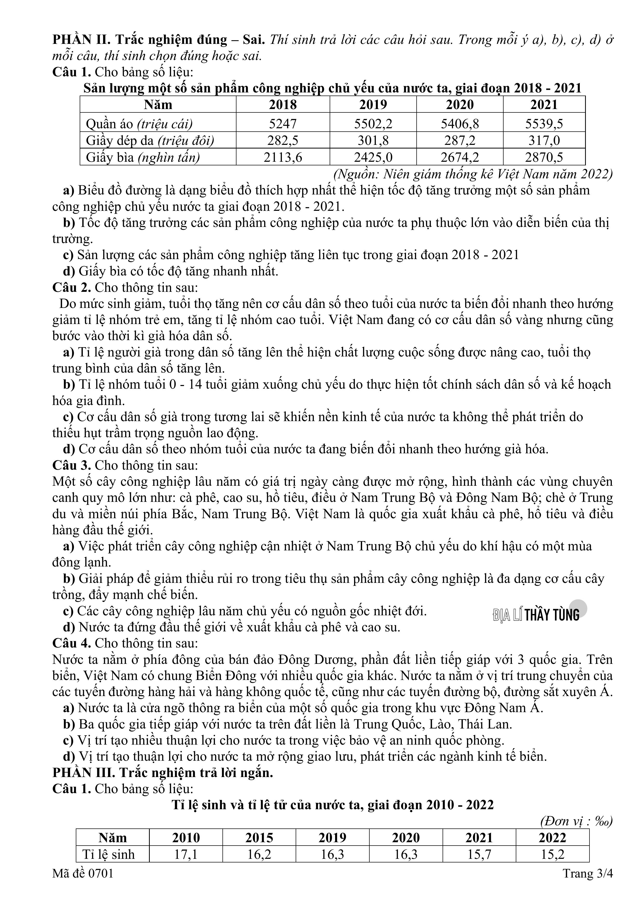 Đề thi thử tốt nghiệp THPT môn Địa lí lần 1 năm học 2025 - 2026 của Sở GD&ĐT Nghệ An