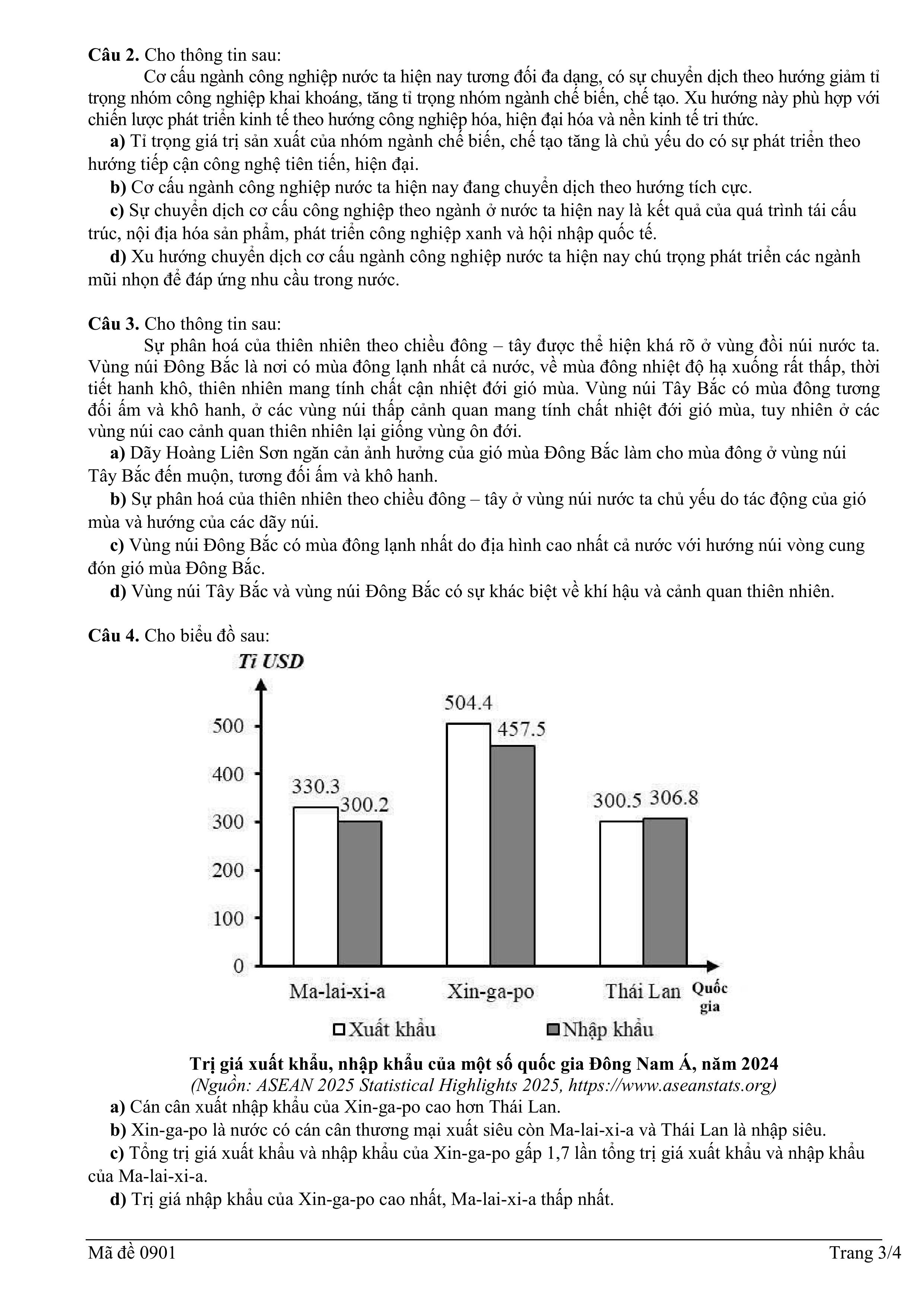 Đề thi thử tốt nghiệp THPT môn Địa lí năm 2024 – 2025 của SỞ GD&DT Phú Yên
