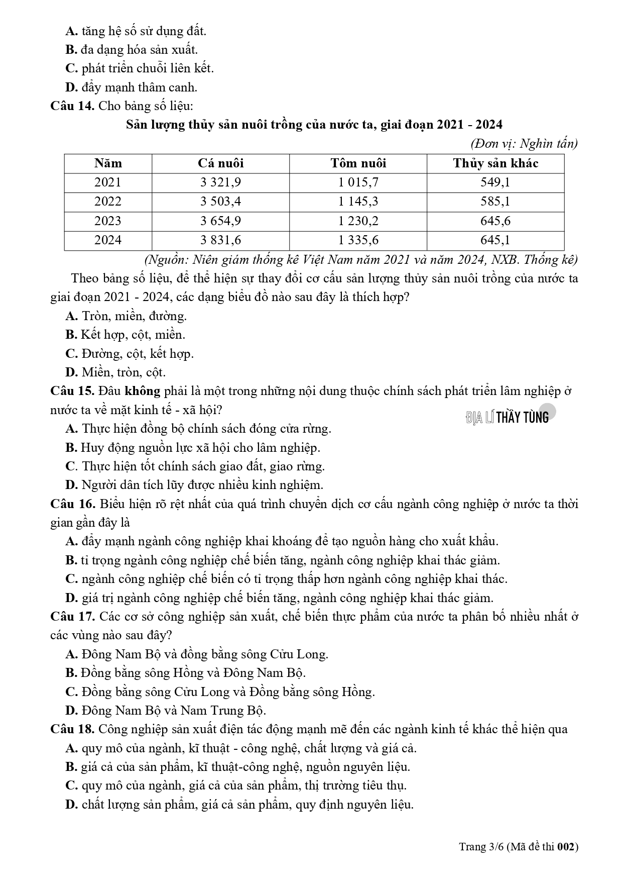 Đề thi thử tốt nghiệp THPT môn Địa lí năm 2025 – 2026 SỞ GD&DT Đồng Tháp