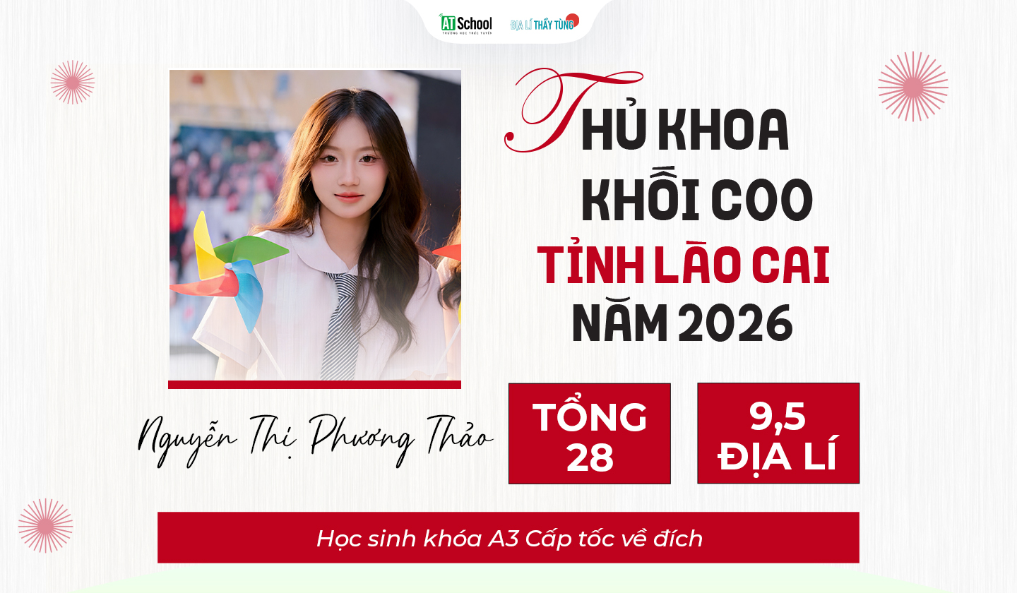 Thủ khoa khối C00 tỉnh Lào Cai năm 2026